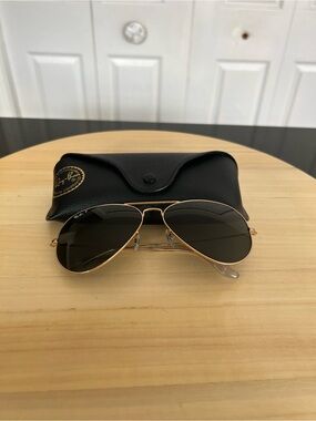 Ray-Ban Aviator Large Polarized Metal Sunglasses
